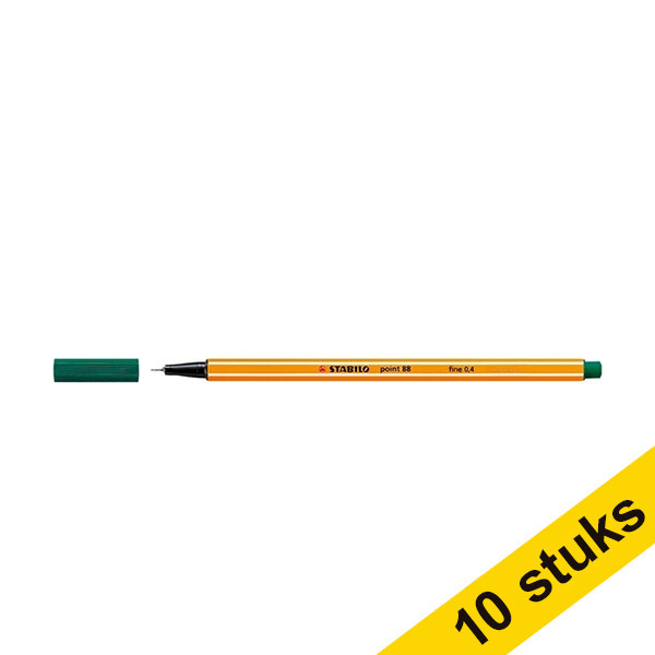 Aanbieding: 10x Stabilo fineliner point 88 dennengroen 200223 - 1