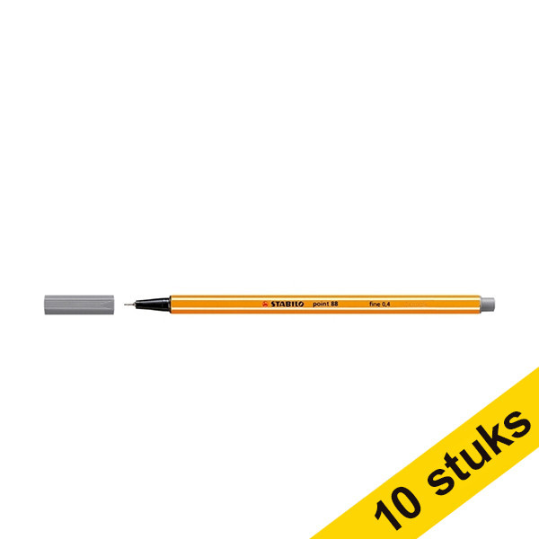 Aanbieding: 10x Stabilo fineliner point 88 donkergrijs 200230 - 1