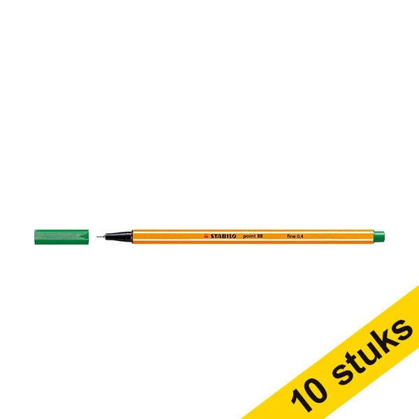 Aanbieding: 10x Stabilo fineliner point 88 donkergroen 200224 - 1