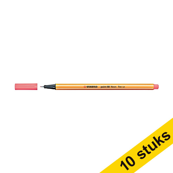 Aanbieding: 10x Stabilo fineliner point 88 fluoroze 200234 - 1