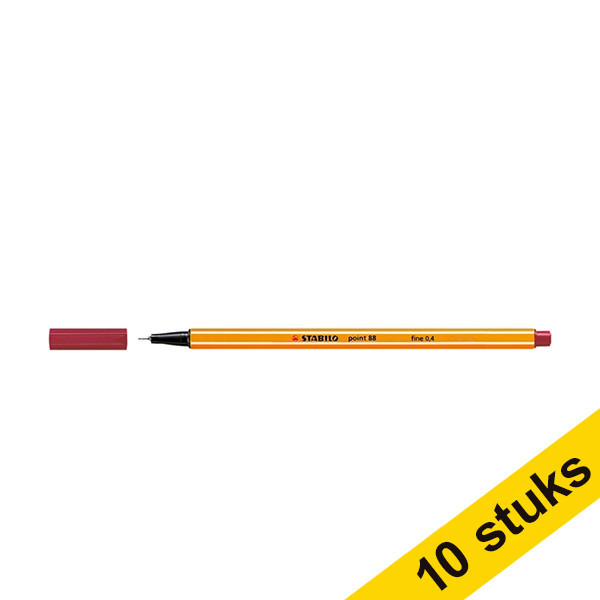 Aanbieding: 10x Stabilo fineliner point 88 karmijnrood 200215 - 1