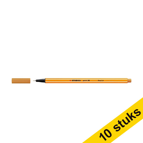 Stabilo Aanbieding: 10x Stabilo fineliner point 88 oker  200211 - 1