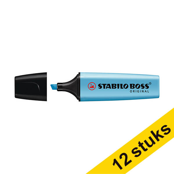 Aanbieding: 12x Stabilo BOSS markeerstift fluorescerend blauw 200003 - 1