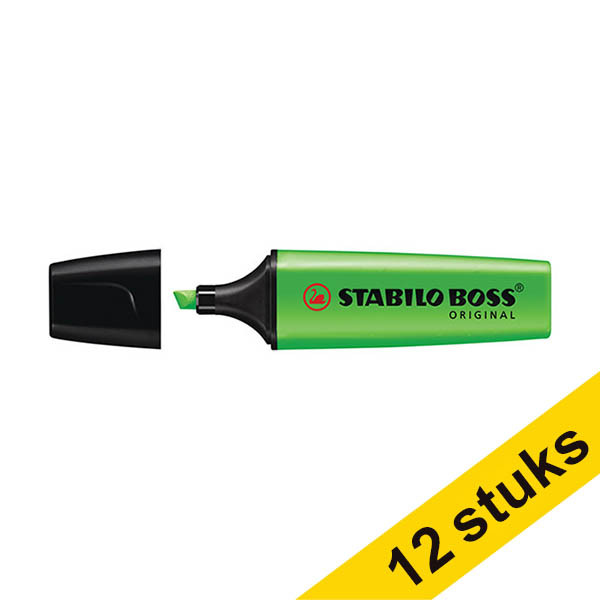 Aanbieding: 12x Stabilo BOSS markeerstift fluorescerend groen 206323 - 1