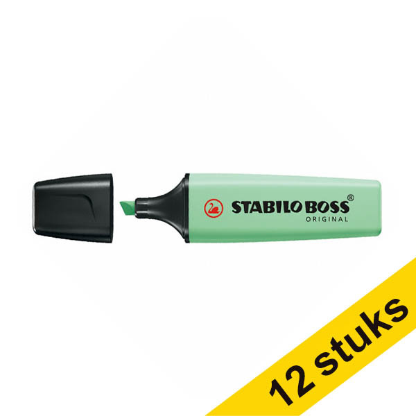 Aanbieding: 12x Stabilo BOSS markeerstift pastelgroen 200379 - 1