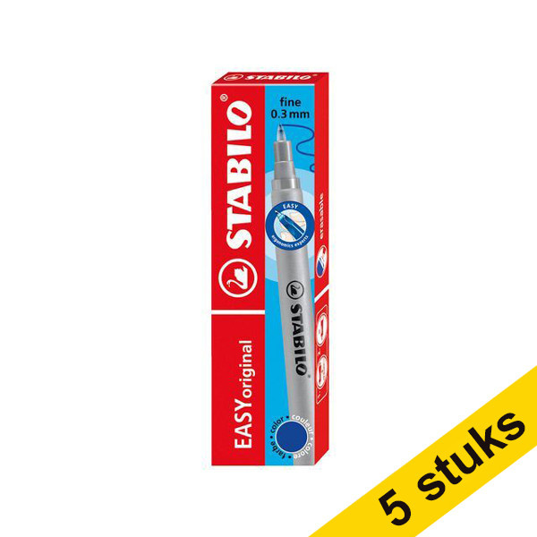 Aanbieding: 5x Stabilo Easy Original rollerpen navulling fijn blauw (3 stuks) 200120 - 1