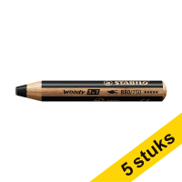 Aanbieding: 5x Stabilo Woody 3in1 kleurpotlood zwart