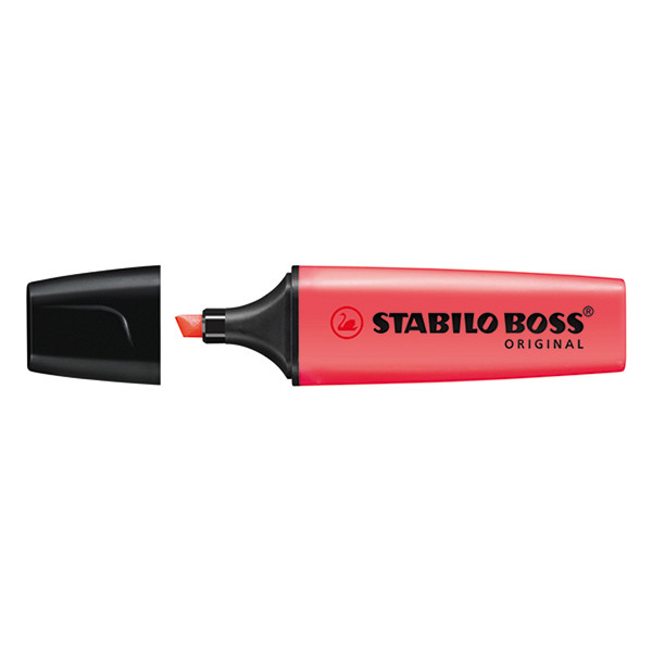 plastic zwaan Aan de overkant Stabilo BOSS markeerstift fluorescerend rood Stabilo 123inkt.nl