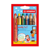 Stabilo Woody 3in1 kleurpotloden (6 stuks)