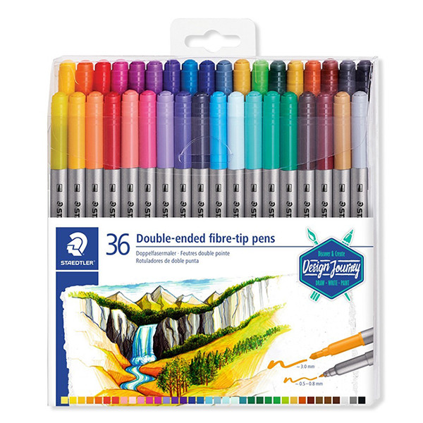 deugd noodzaak test Staedtler 3200 viltstiften met dubbele punt (36 stuks) Staedtler 123inkt.nl