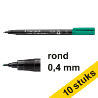 Staedtler Aanbieding: 10x Staedtler Lumocolor 313 permanent marker groen (0,4 mm rond)  424732