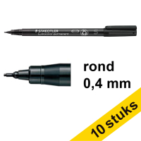 Staedtler Aanbieding: 10x Staedtler Lumocolor 313 permanent marker zwart (0,4 mm rond)  424729