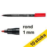 Aanbieding: 10x Staedtler Lumocolor 317 permanent marker rood (1 mm rond)