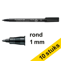 Aanbieding: 10x Staedtler Lumocolor 317 permanent marker zwart (1 mm rond)