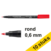 Aanbieding: 10x Staedtler Lumocolor 318 permanent marker rood (0,6 mm rond)