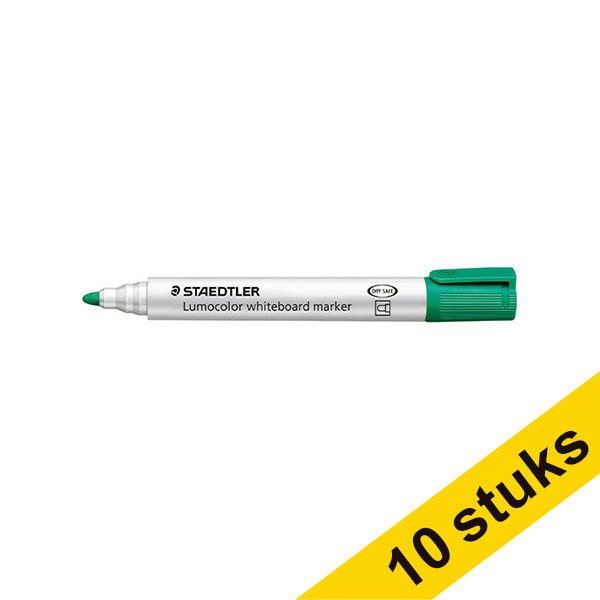 Aanbieding: 10x Staedtler Lumocolor 351 whiteboard marker groen (2 mm rond) 209734 - 1