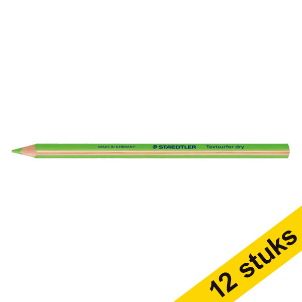 Staedtler Aanbieding: 12x Staedtler Textsurfer dry droge driekantige tekstmarker groen  209601 - 1