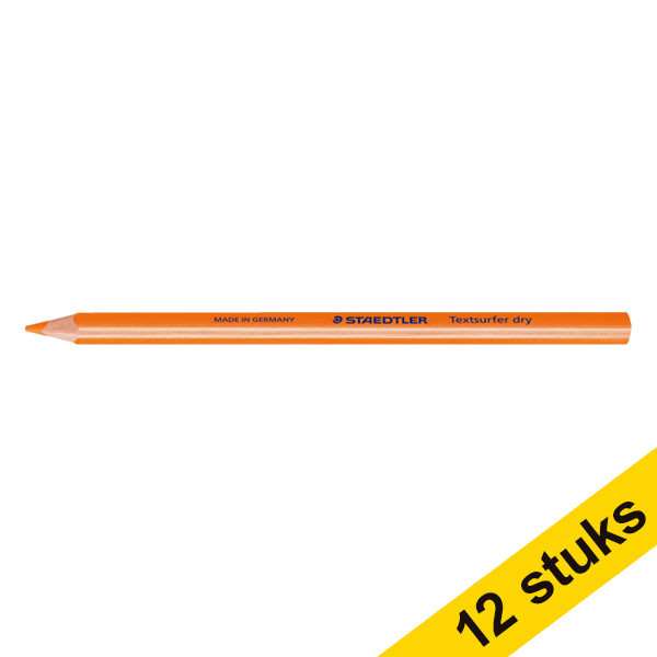 Staedtler Aanbieding: 12x Staedtler Textsurfer dry droge driekantige tekstmarker oranje  209600 - 1