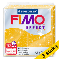 Aanbieding: 3x Fimo klei effect 57g glitter goud | 112 424666