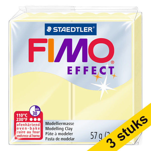 Aanbieding: 3x Fimo klei effect 57g vanille | 105 424664 - 1