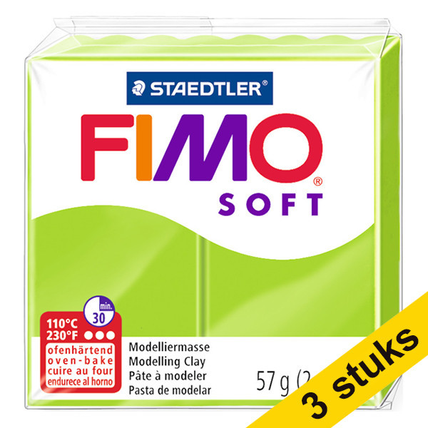 Aanbieding: 3x Fimo klei soft 57g appelgroen | 50 424710 - 1