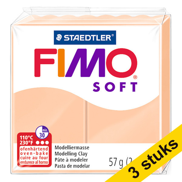 Aanbieding: 3x Fimo klei soft 57g beige | 43 424656 - 1