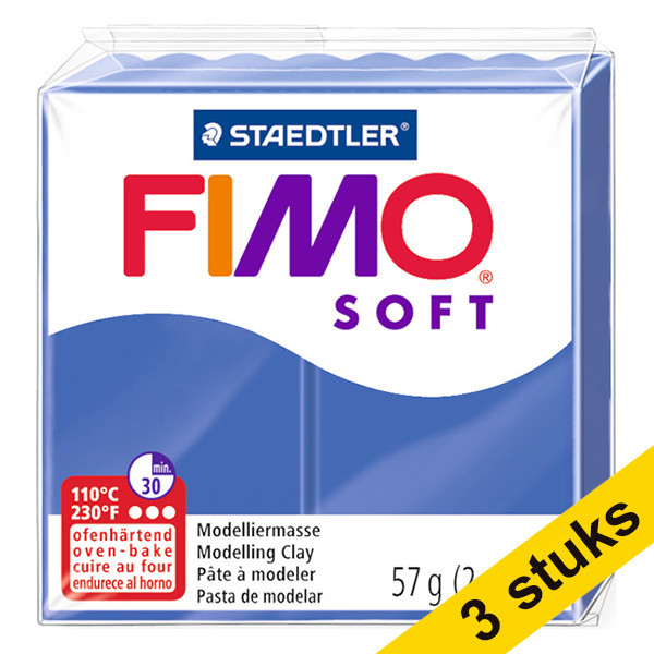 Aanbieding: 3x Fimo klei soft 57g briljantblauw | 33 424650 - 1