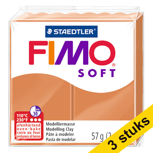 Aanbieding: 3x Fimo klei soft 57g cognac | 76 424657 - 1