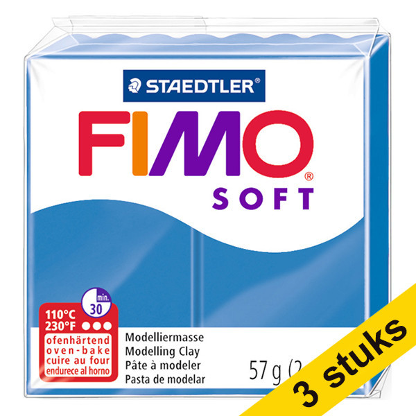 Aanbieding: 3x Fimo klei soft 57g pacificblauw | 37 424651 - 1