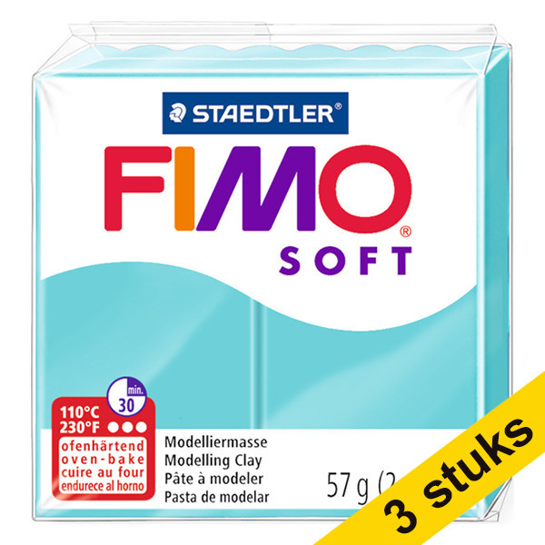 Aanbieding: 3x Fimo klei soft 57g pepermunt | 39 424703 - 1