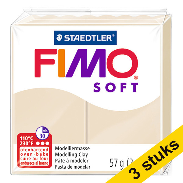 Aanbieding: 3x Fimo klei soft 57g sahara | 70 424706 - 1