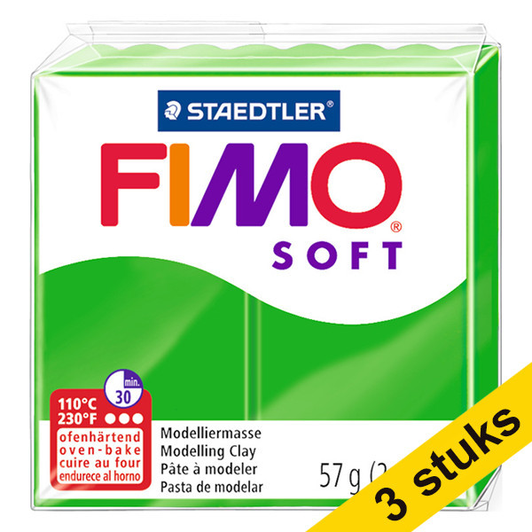Aanbieding: 3x Fimo klei soft 57g tropisch groen | 53 424711 - 1