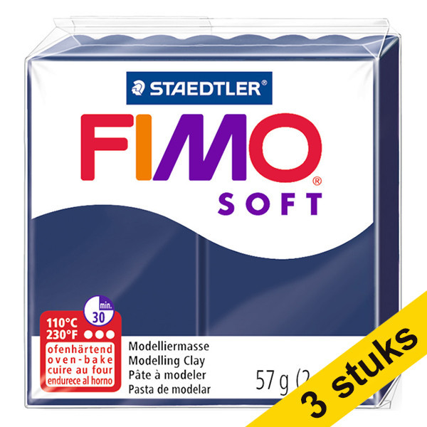 Aanbieding: 3x Fimo klei soft 57g windsorblauw | 35 424702 - 1