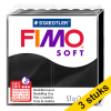 Aanbieding: 3x Fimo klei soft 57g zwart | 9 424714 - 1