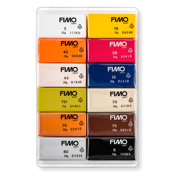 Staedtler Fimo klei soft 25g natuurlijk (12 stuks) 8023C12-4 209649 - 2