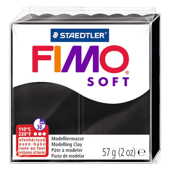 laten we het doen Bevestigen aan inkomen Fimo klei soft 57g zwart | 9 Staedtler 123inkt.nl
