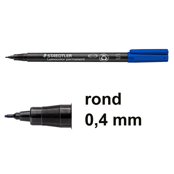 Staedtler Lumocolor 313 permanent marker blauw (0,4 mm rond) 313-3 424727 - 1