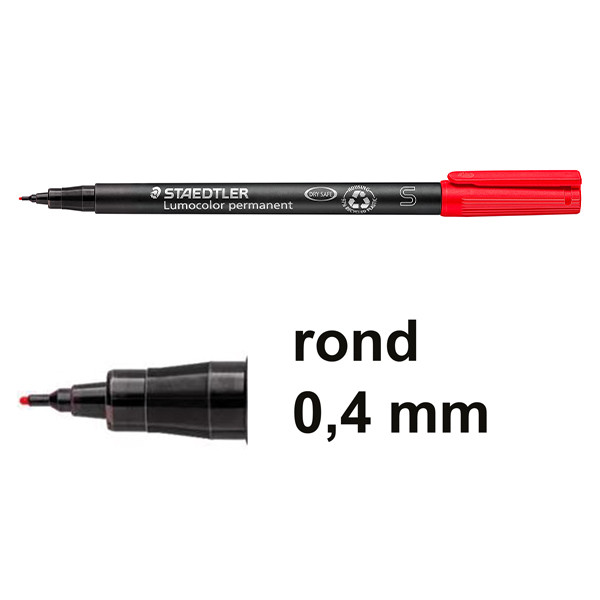 Staedtler Lumocolor 313 permanent marker rood (0,4 mm rond) 313-2 424726 - 1