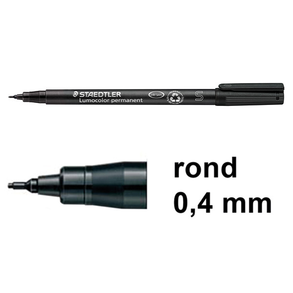 Staedtler Lumocolor 313 permanent marker zwart (0,4 mm rond) 313-9 424725 - 1