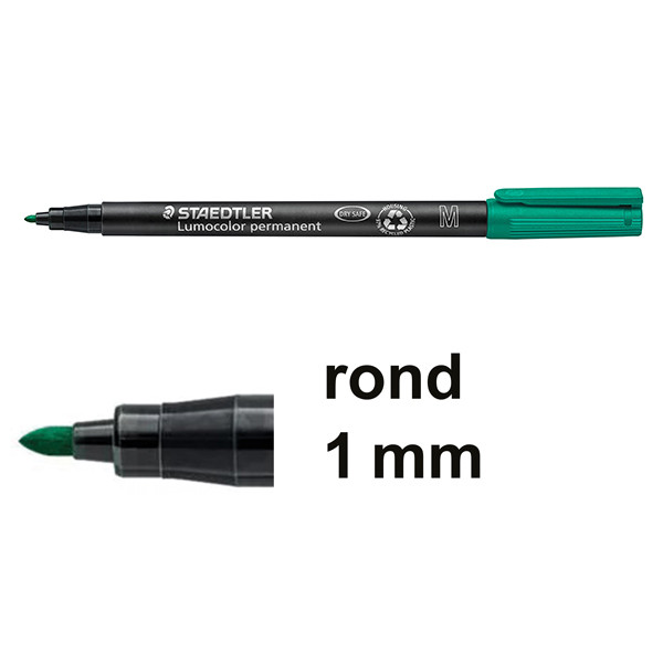 Staedtler Lumocolor 317 permanent marker groen (1 mm rond) 317-5 424744 - 1
