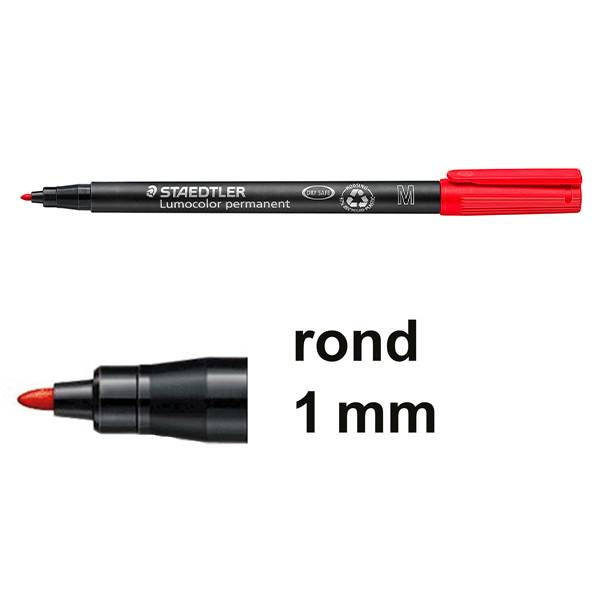 Staedtler Lumocolor 317 permanent marker rood (1 mm rond) 317-2 424742 - 1