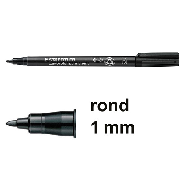 Staedtler Lumocolor 317 permanent marker zwart (1 mm rond) 317-9 424741 - 1