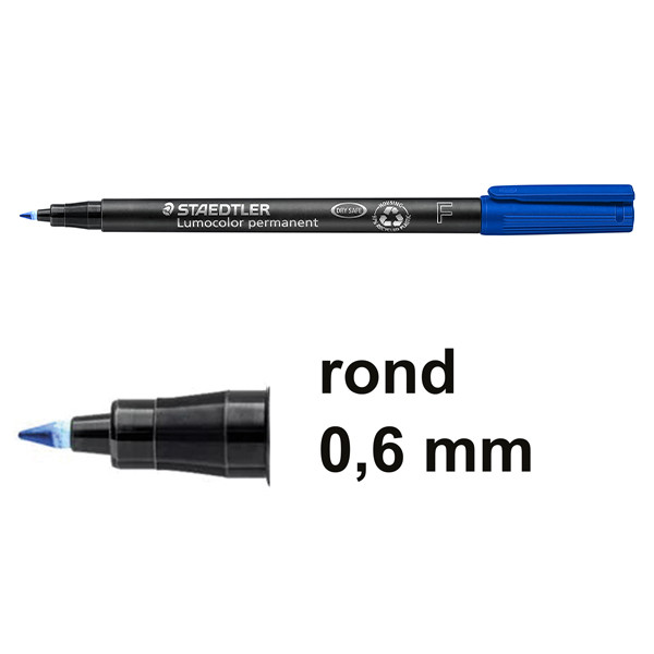 Staedtler Lumocolor 318 permanent marker blauw (0,6 mm rond) 318-3 424735 - 1