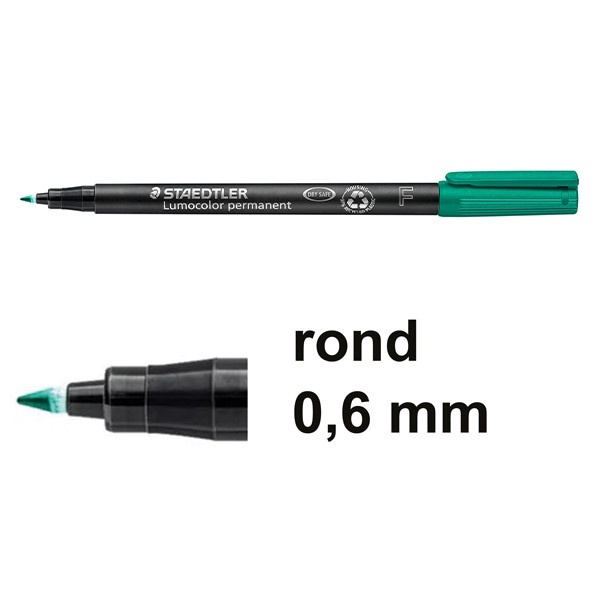 Staedtler Lumocolor 318 permanent marker groen (0,6 mm rond) 318-5 424736 - 1