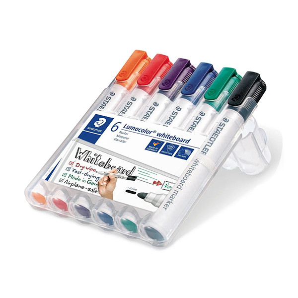 Staedtler Lumocolor 351 whiteboard marker assorti 6 stuks (2 mm rond) 351WP6 209612 - 1