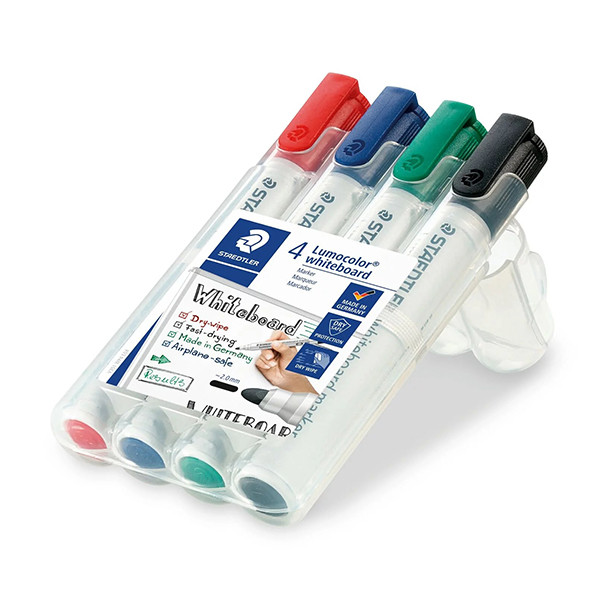 Staedtler Lumocolor 351 whiteboard marker standaard assorti 4 stuks (2 mm rond) 351WP4 209611 - 1