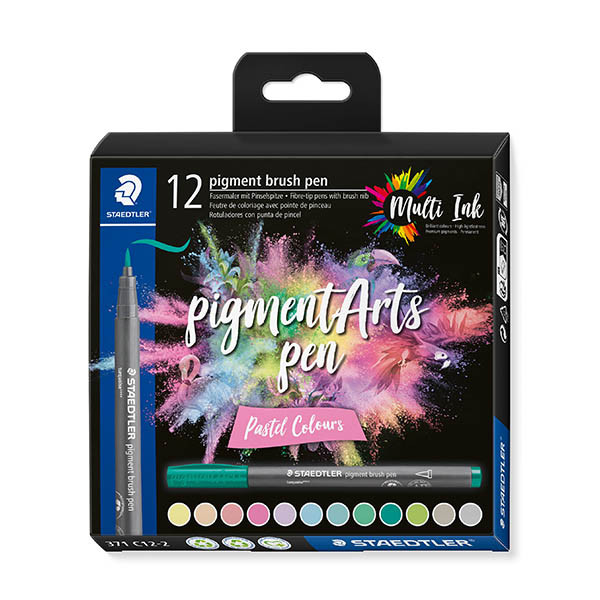 Staedtler Pigment Arts brushpennen Pastel Colours (12 stuks) 209665 - 1