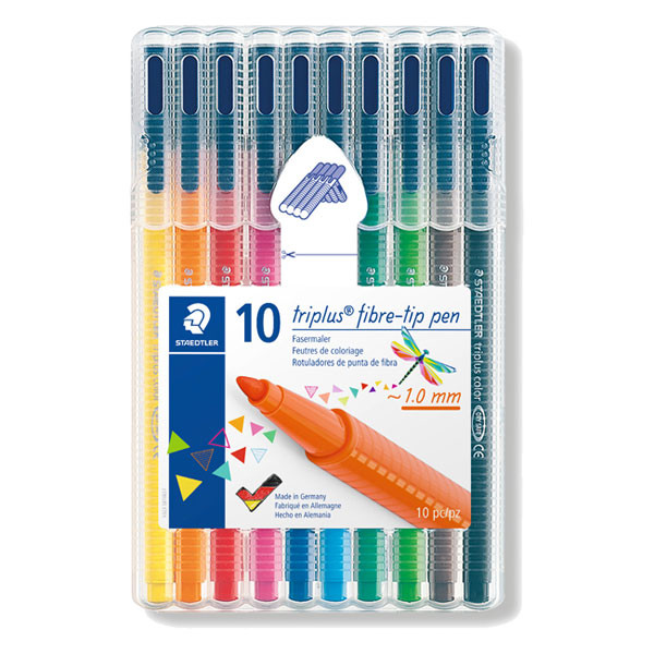 Staedtler Triplus color 323 driekantige viltstift (10 stuks) 323SB10 209536 - 1