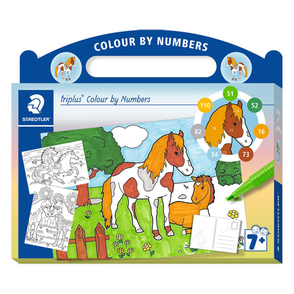 Staedtler kleuren op nummer kleurboek paarden 34CBN01 209581 - 1