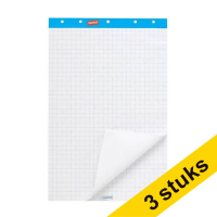 Staples Aanbieding: 3x Staples flipoverblok blanco/ruit 65 x 100 cm (2 x 50 vel)  302901